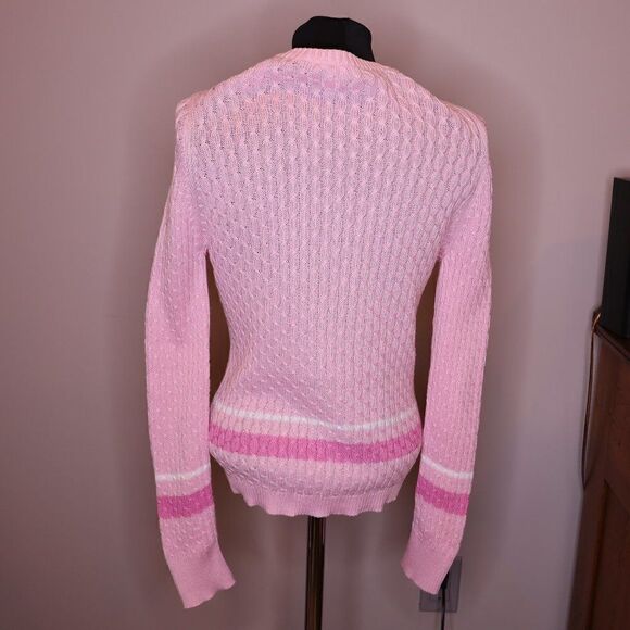 Escada Sport Cotton Pink V-Neck Cardigan Sz S - Picture 3 of 8